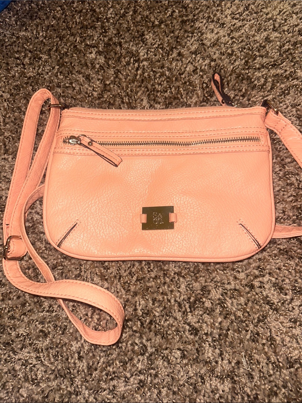 Style & Co. Peach Crossbody Bag with Front Zip Pocket